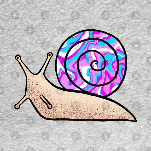 Psychedelic Snail Blue and Pink Shell by julieerindesigns